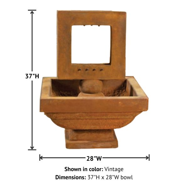 Contempo Square Fountain with product details.