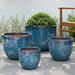 Cora Planter - Mediterranean - S/4 on concrete filled with plants