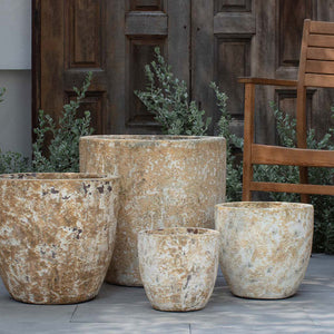 Cordevalle Planter - Vicolo Gesso - S/4 on concrete near wooden chair