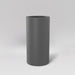 Corry Tall Cylinder Fiberglass Planter in matte gunmetal against gray background. 