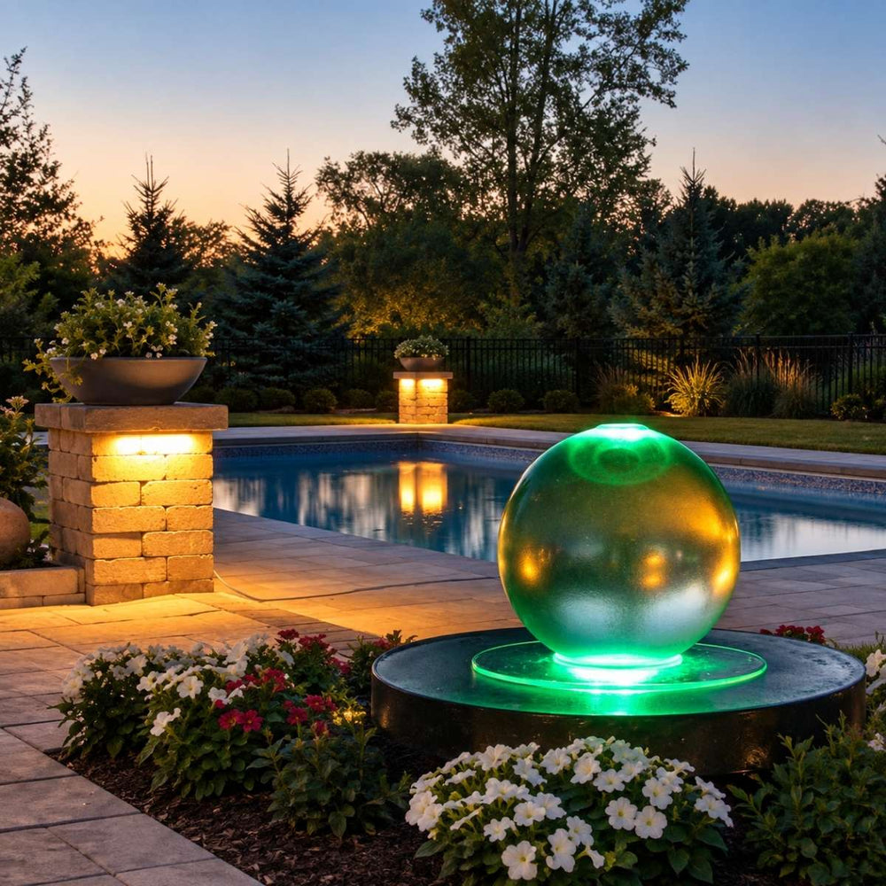 Crystal Sphere Ball Water Fountain Kit with multicolor led lights 