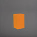 Darwin Tall Corner Fiberglass Planter in gloss tangerine against gray background.