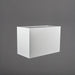 Darwin Tall Rectangle Fiberglass Planter in matte bright white against gray background.