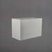 Darwin Tall Rectangle Fiberglass Planter in matte cement grey against gray background.