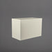 Darwin Tall Rectangle Fiberglass Planter in satin beige against gray background.