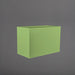 Darwin Tall Rectangle Fiberglass Planter in satin green against gray background.