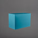 Darwin Tall Rectangle Fiberglass Planter in satin seafoam green against gray background.