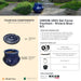 Info sheet for the Del Corso Fountain - Riviera Blue S/1 listing components, dimensions, weights, pump parts, and required tools.