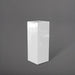 Delray Tall Corner Fiberglass Planter in gloss bright white against gray background.