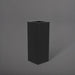 Delray Tall Corner Fiberglass Planter in matte black against gray background.
