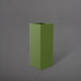 Delray Tall Corner Fiberglass Planter in satin green against gray background.