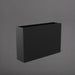 Delray Tall Rectangle Fiberglass Planter in matte charcoal against gray background.