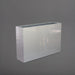 Delray Tall Rectangle Fiberglass Planter in metallic silver against gray background.