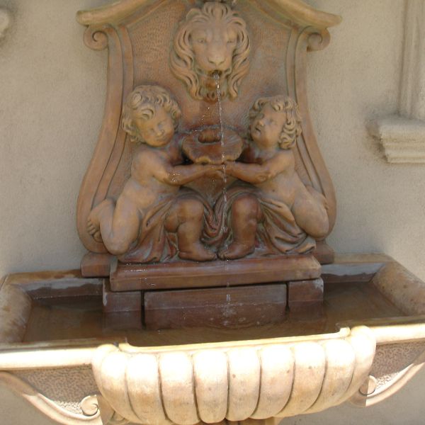 Donatello Lavabo Wall Fountain upclose.
