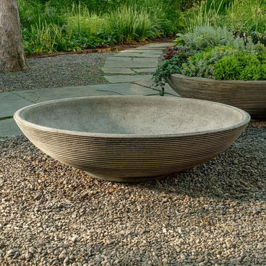 Enso Bowl, 36 inch on gravel in the backyard.