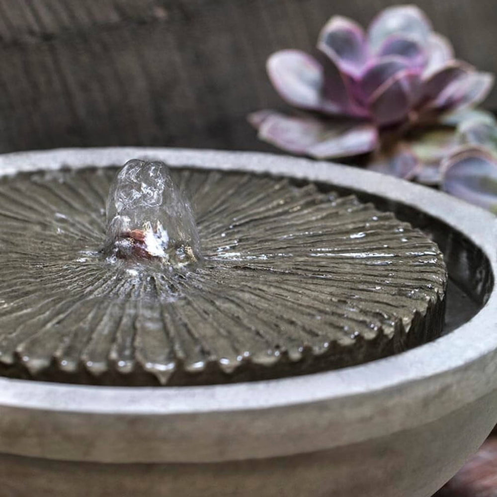 Equinox Garden Terrace Fountain in action upclose.