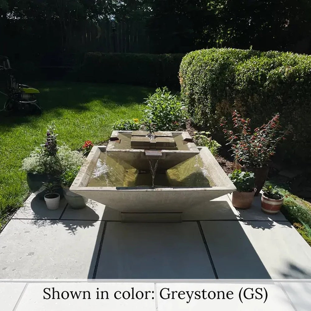 Facet Fountain in action in the backyard.
