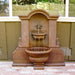 Flaminia Wall Fountain on concrete in action.