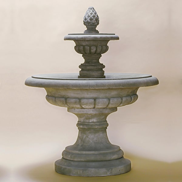 Fontana Grande Fountain against brown background.