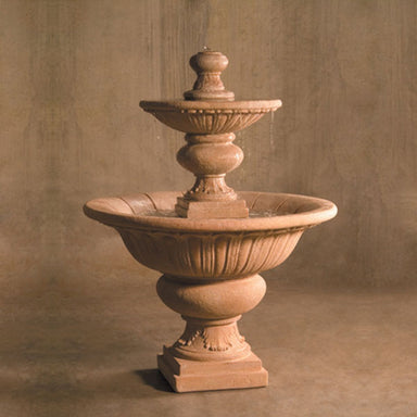 Formal Garden Fountain, Large running against brown background