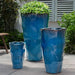 Foxglove Planter, Tall in Mediterranean on concrete in the backyard.