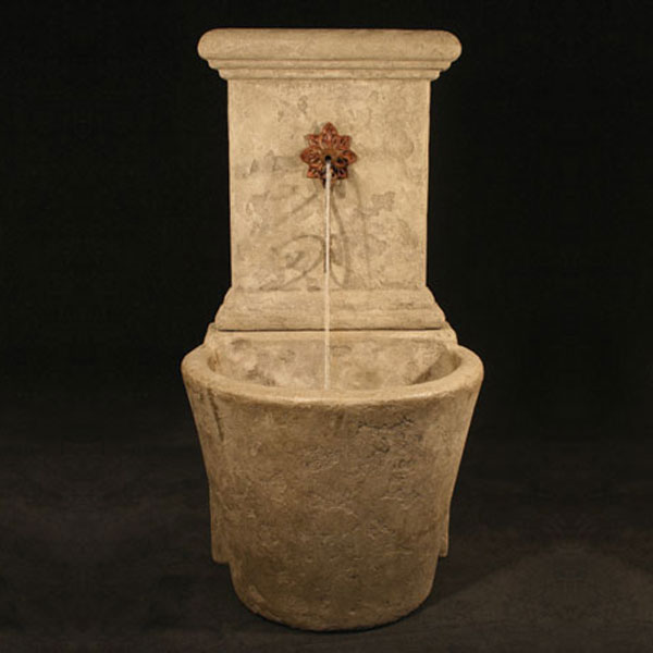 French Wall Fountain with Star Spout Fiore Stone