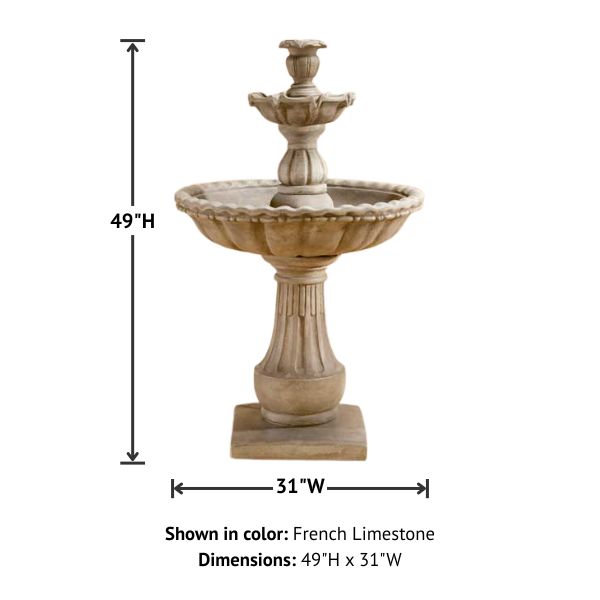Gaetana Two Tier Fountain with product  details.