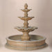 Garda Three Tier Pond Fountain against brown background.