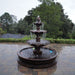 Garda Three Tier Pond Fountain on bricks in action.