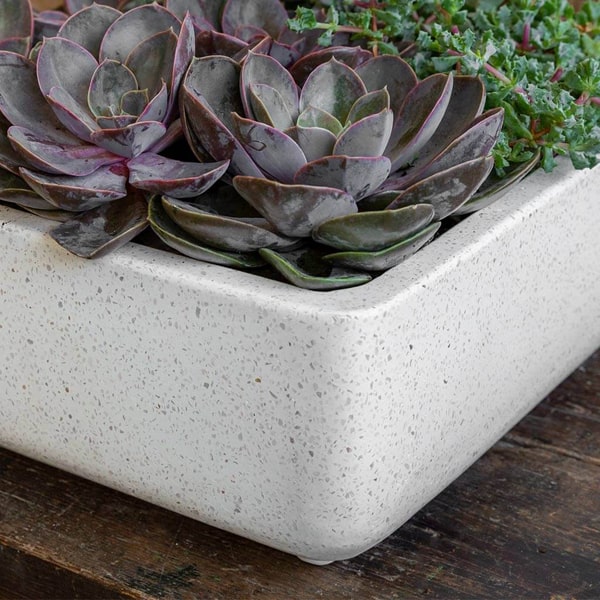 Geo Square Footed Planter - Terrazzo White - S/4 Campania International