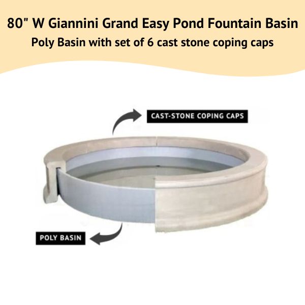 Giannini Grand Easy Pond Fountain Basin with material details