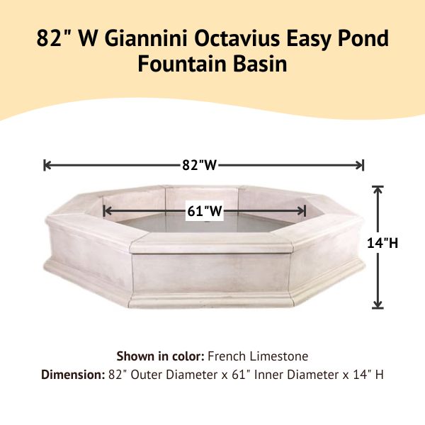 Giannini Octavius Easy Pond Fountain Basin with product details.