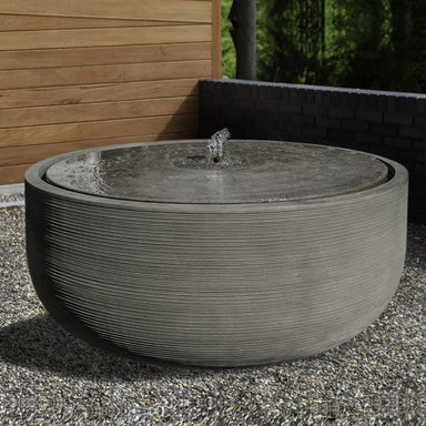 Girona 6 Foot Outdoor Modern Fountain ni action on gravel patio