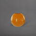 Globe Fiberglass Planter in gloss tangerine against gray background.
