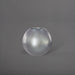 Globe Fiberglass Planter in metallic silver against gray background.