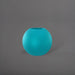 Globe Fiberglass Planter in satin seafoam green against gray background.