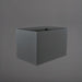 Granada Wide Rectangle Fiberglass Planter in matte gunmetal against gray background.