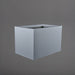 Granada Wide Rectangle Fiberglass Planter in matte silver against gray background.