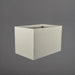 Granada Wide Rectangle Fiberglass Planter in satin beige against gray background.