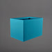 Granada Wide Rectangle Fiberglass Planter in satin seafoam green against gray background.