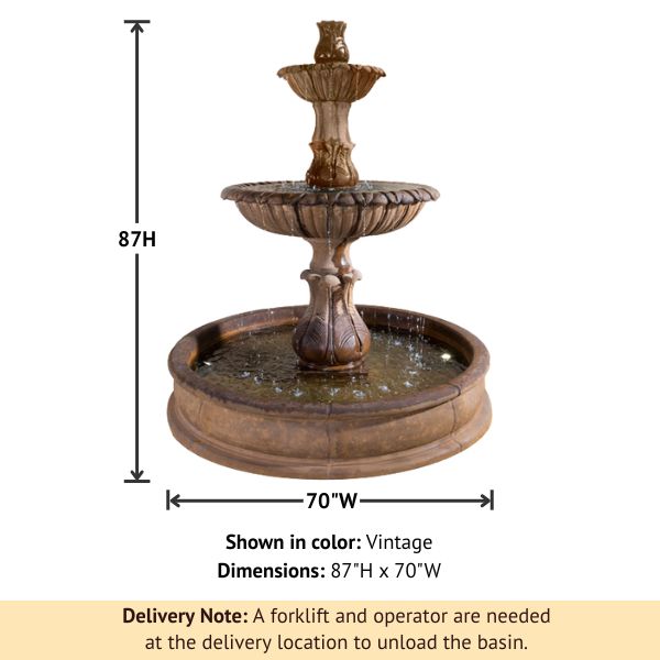 Grandis Calanthia Two Tier Pond Fountain with product details.