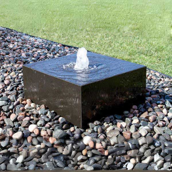 Heiho Fountain Kit 28 x 28 x 12H  on gravel upclose