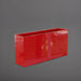 Hollywood Rectangle Fiberglass Planter in gloss red against gray background.