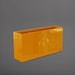 Hollywood Rectangle Fiberglass Planter in gloss tangerine against gray background.