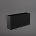 Hollywood Rectangle Fiberglass Planter in matte black against gray background.