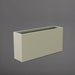 Hollywood Rectangle Fiberglass Planter in satin beige against gray background.