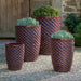 Honeycomb Planter, Tall - Plum - S/4 on gravel filled with plants