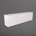Hudson Extra Long Rectangle Fiberglass Planter in gloss bright white against gray background.