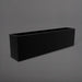 Hudson Extra Long Rectangle Fiberglass Planter in matte black against gray background.