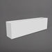 Hudson Extra Long Rectangle Fiberglass Planter in matte bright white against gray background.